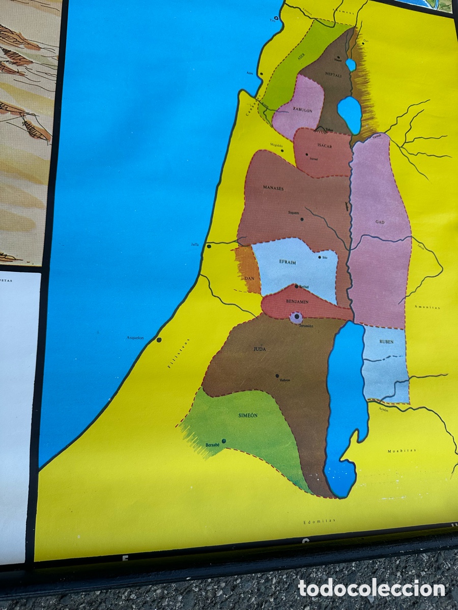 Mapas contempor&aacute;neos: MAPA ILUSTRADO - ANTIGUO TESTAMENTO- Las Doce Tribus- - Foto 4