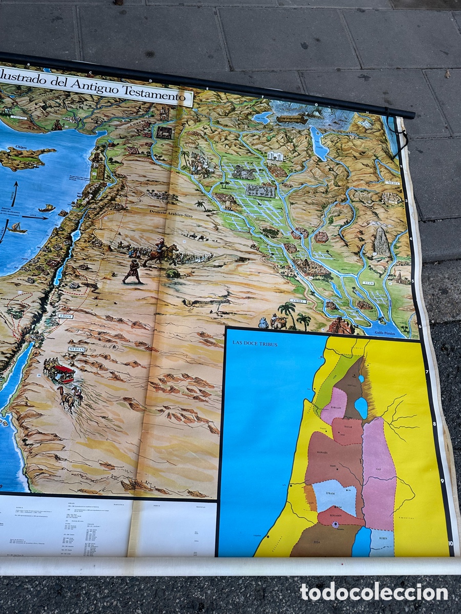 Mapas contempor&aacute;neos: MAPA ILUSTRADO - ANTIGUO TESTAMENTO- Las Doce Tribus- - Foto 1