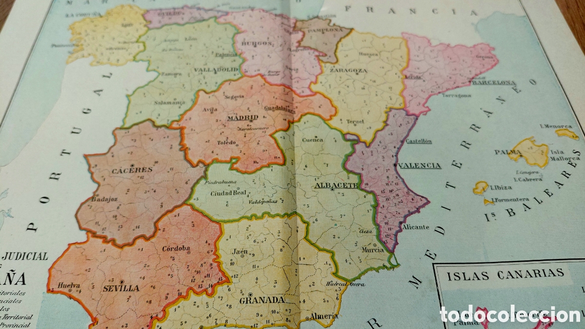 Mapas contempor&aacute;neos: Mapa Espa&ntilde;a 1934 divisi&oacute;n Judicial - Foto 2