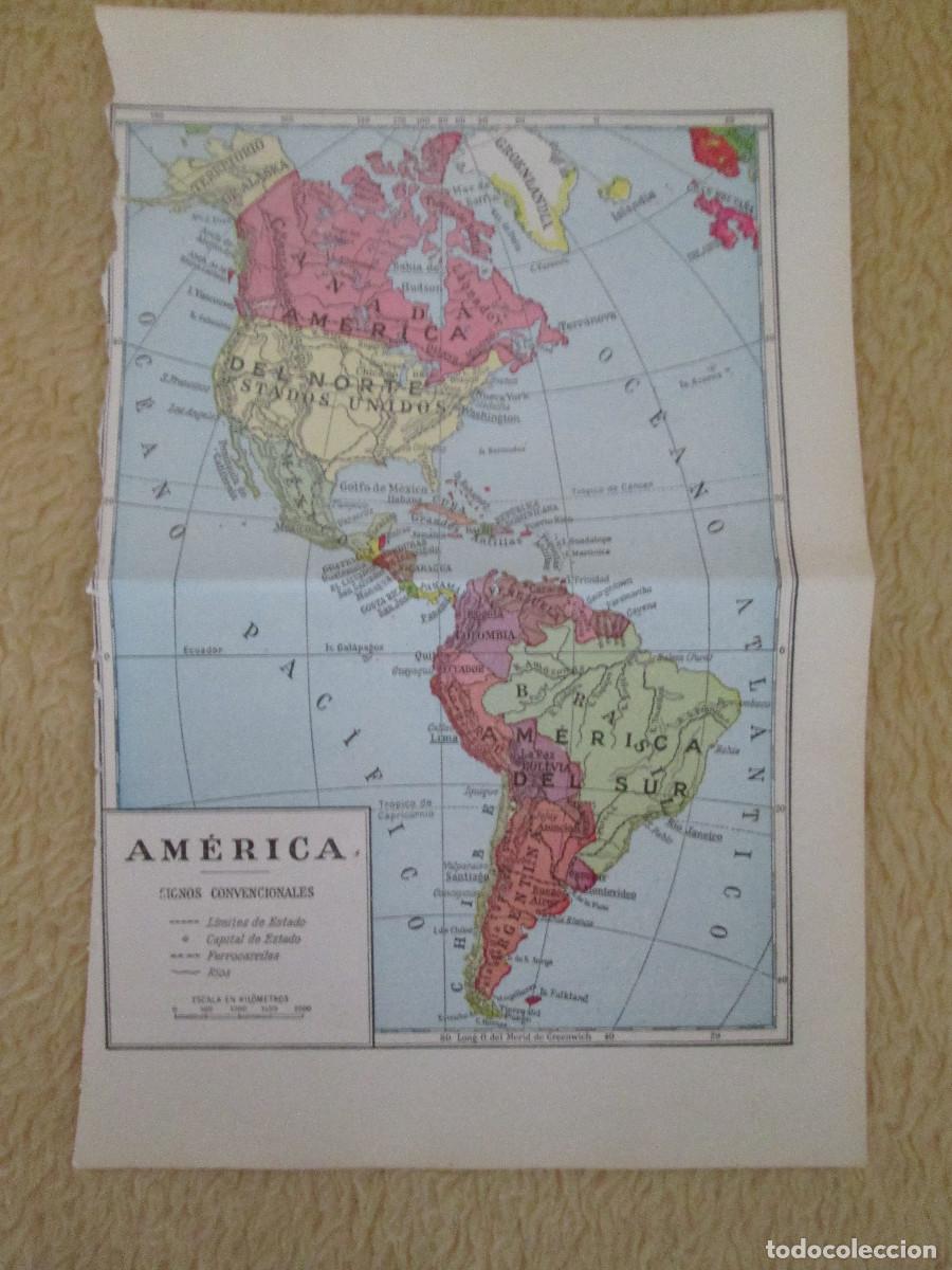 Mapas contempor&aacute;neos: MAPA DE AMERICA , SACADO LIBRO DE TEXTO ANTIGUO - Foto 1