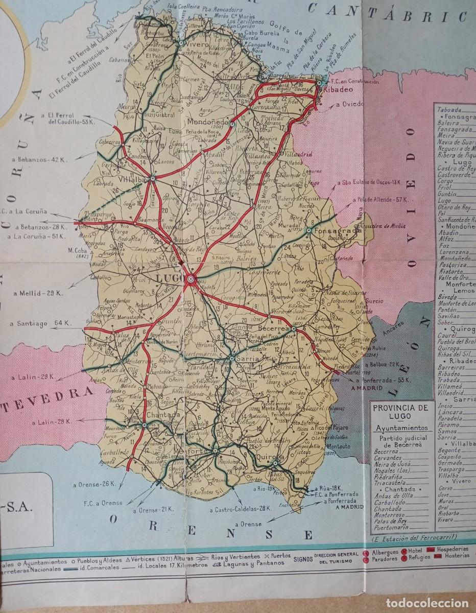 Mapas contempor&aacute;neos: Mapa antiguo de Lugo.49x47 cm. - Foto 3
