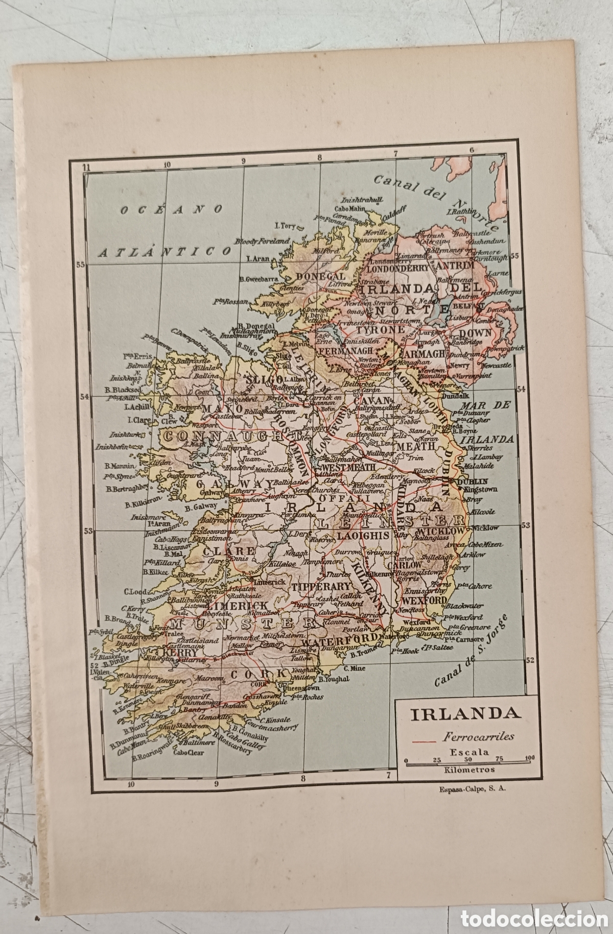 Mapas contempor&aacute;neos: Antiguo mapa de Irlanda - Foto 1