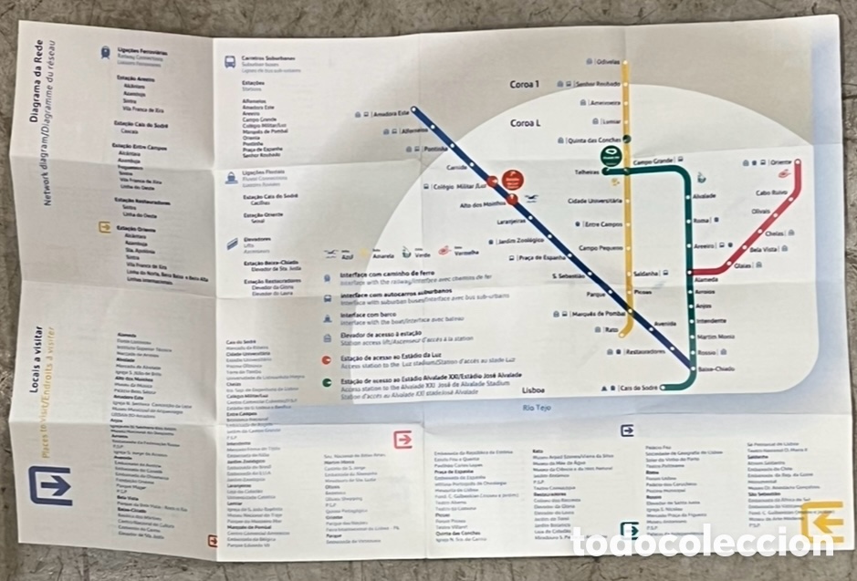 Mapas contempor&aacute;neos: Mapa. Guide Metro. Lisboa. Portugal. 2000&rsquo;. - Foto 3
