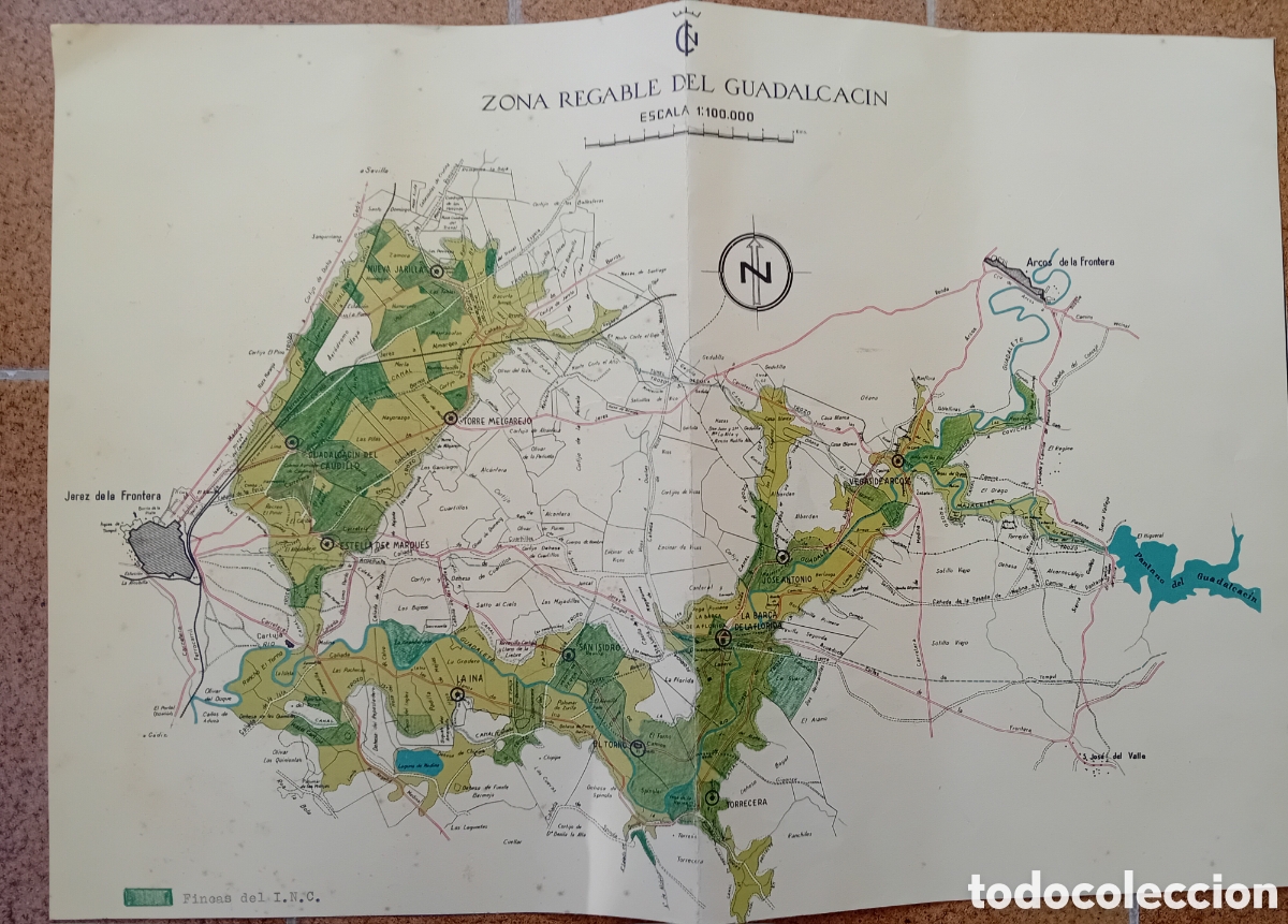Mapas contempor&aacute;neos: mapa zona regable Guadalcac&iacute;n - Foto 1