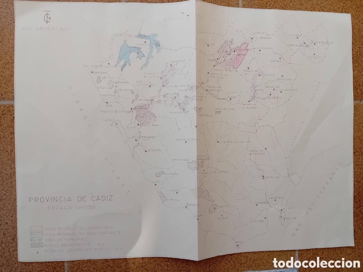 Mapas contempor&aacute;neos: mapa provincia C&aacute;diz original - Foto 1