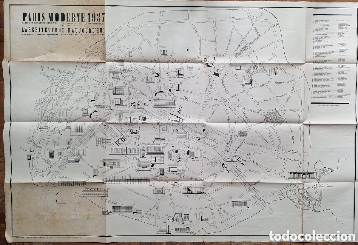 Mapas contempor&aacute;neos: MAPA CARTA ANVERSO Y REVERSO REGION PARISIENNE Y PARIS MODERNO 1937