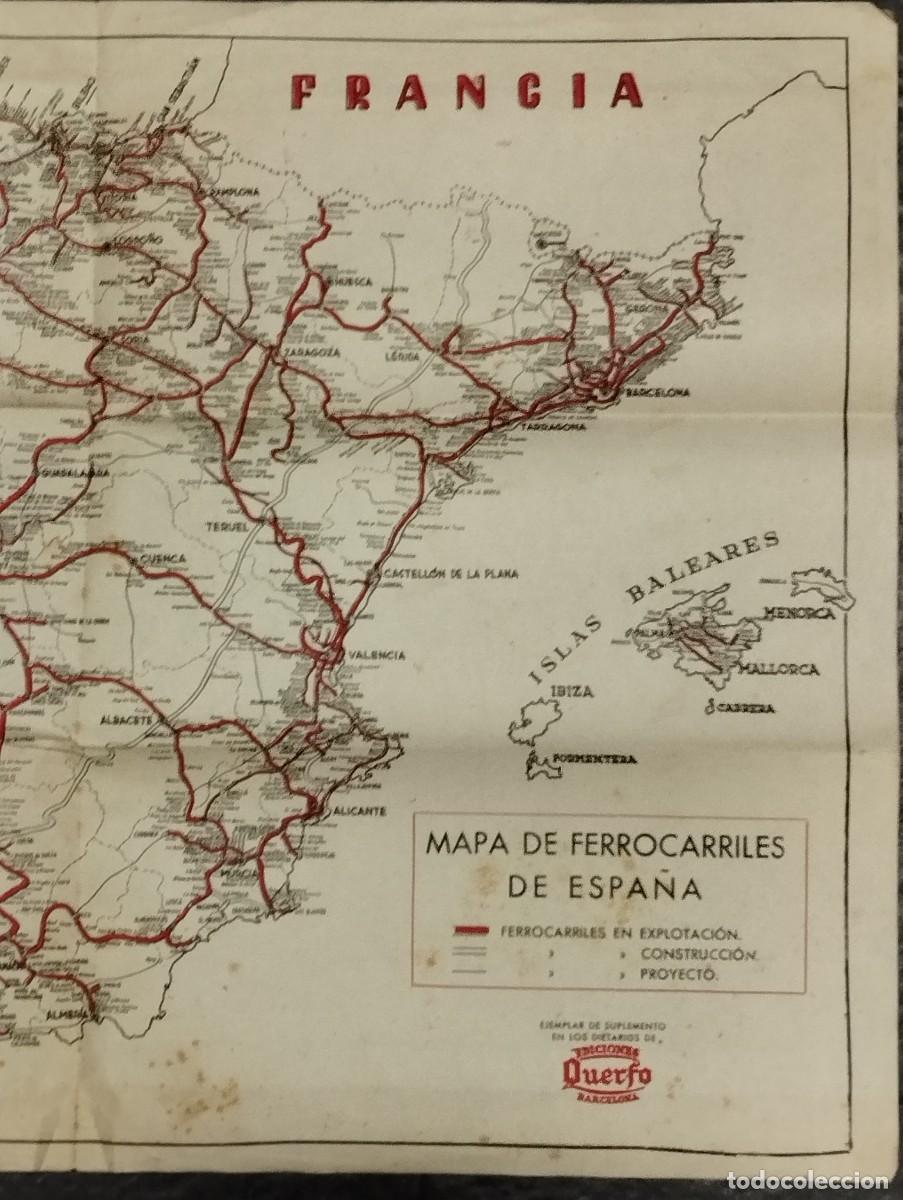 Mapas contempor&aacute;neos: MAPA DE FERROCARRILES DE ESPA&Ntilde;A. - Foto 3