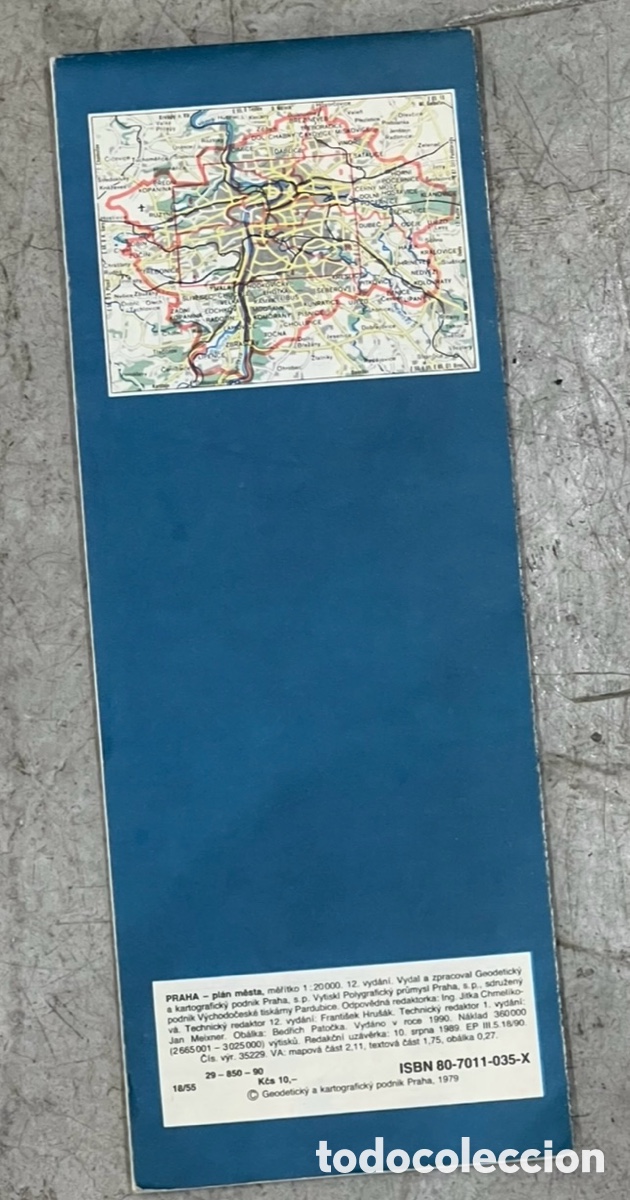 Mapas contempor&aacute;neos: Mapa. Praha. Plan de la Ville. Rep&uacute;blica Checa. 1990. - Foto 2