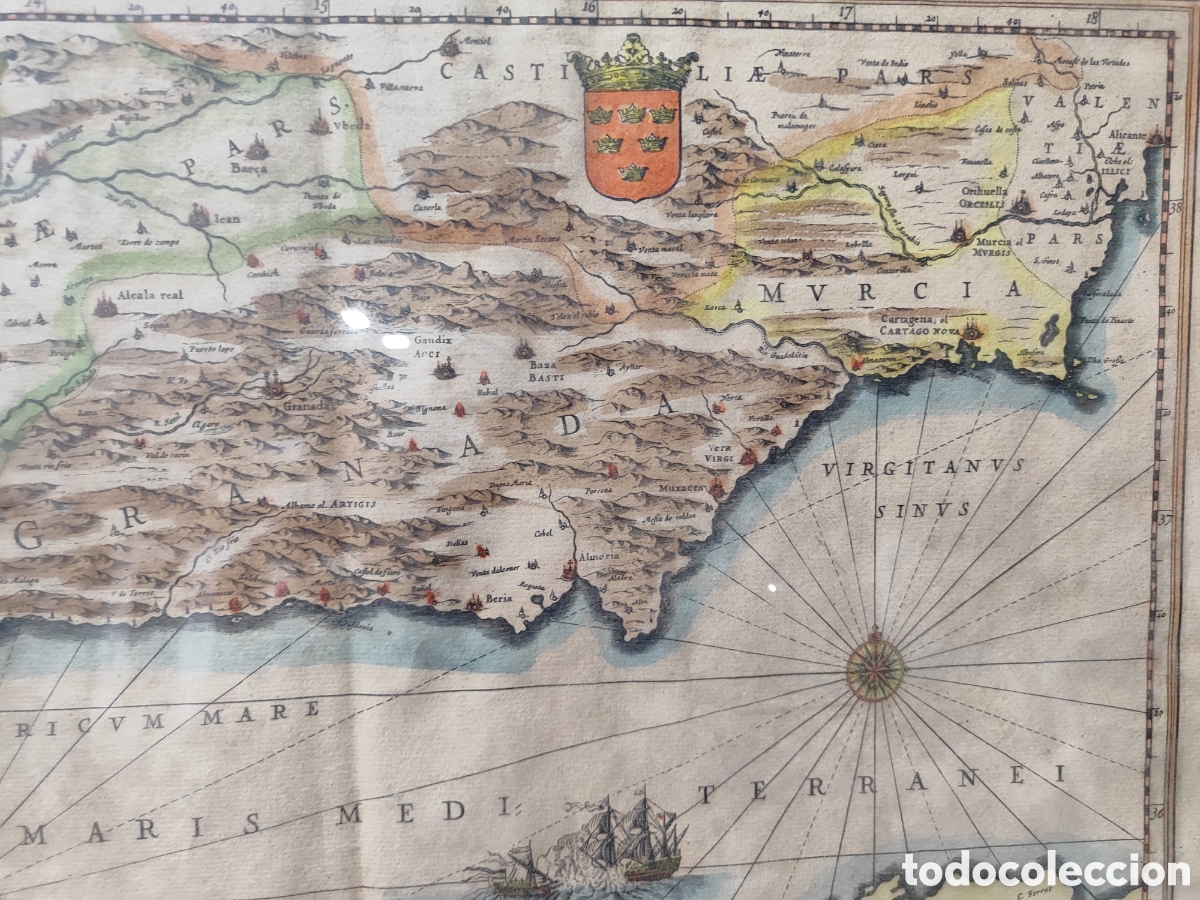 Mapas contempor&aacute;neos: Antiguo mapa litograf&iacute;a de Granada y murcia - Foto 2