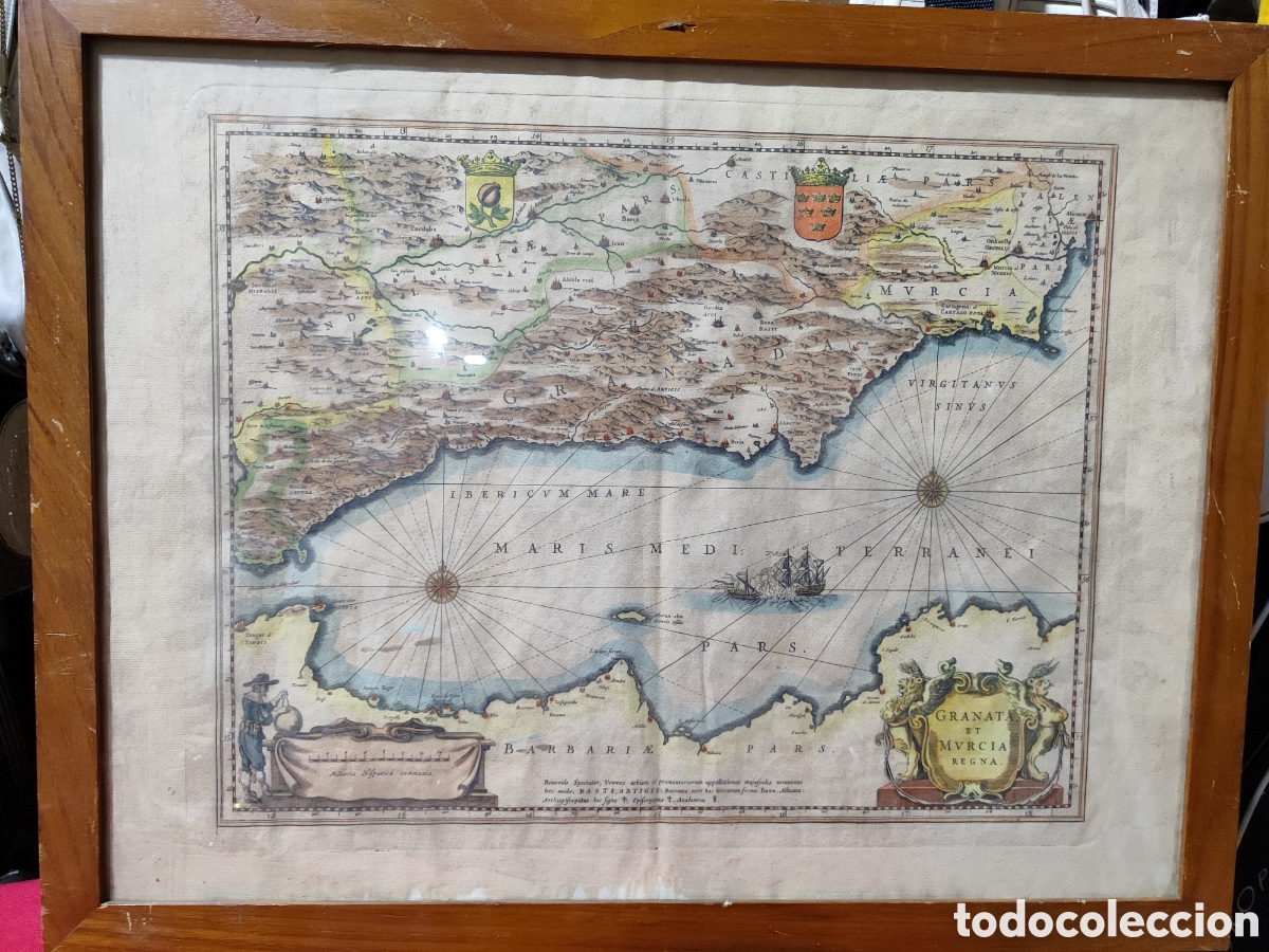 Mapas contempor&aacute;neos: Antiguo mapa litograf&iacute;a de Granada y murcia - Foto 1