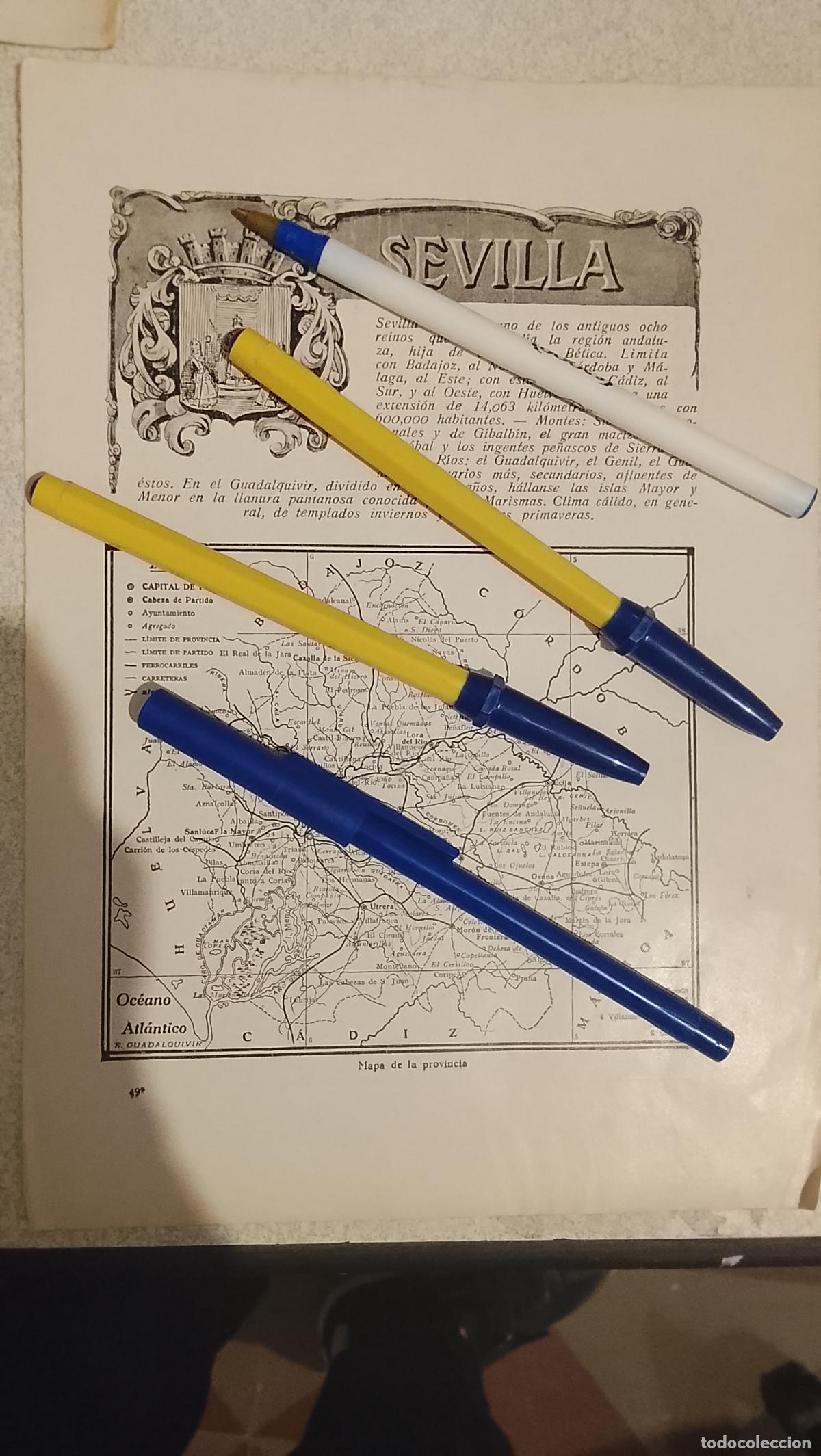 Contemporary maps: informacion grafica a&ntilde;os 20/30 hoja con escudo y mapa de la provincia 25x17,5 CM SEVILLA