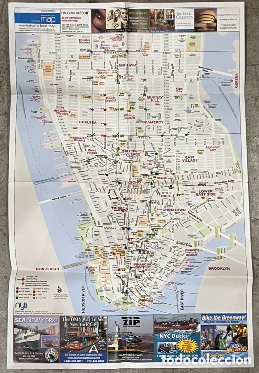 Mapas contempor&aacute;neos: Mapa. Manhattan Map. Pad Edition. USA. 2008. - Foto 1