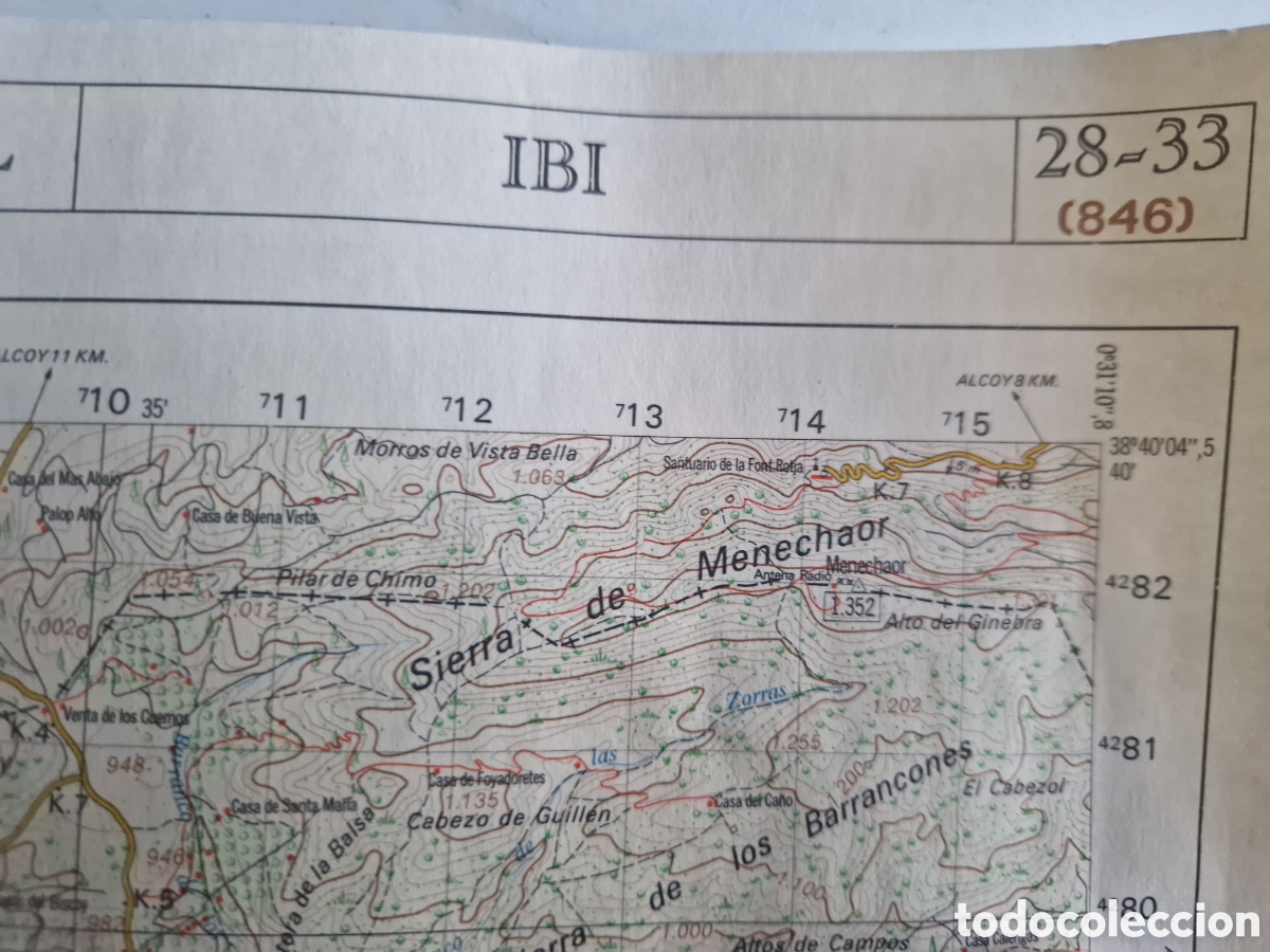 Mapas contempor&aacute;neos: Ibi, mapa militar a&ntilde;os 1980 - Foto 2
