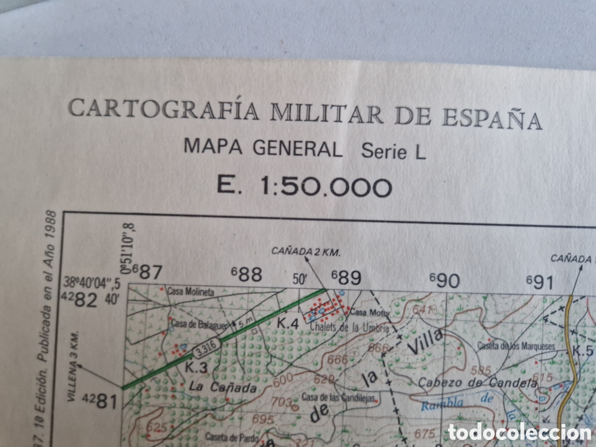 Mapas contempor&aacute;neos: Ibi, mapa militar a&ntilde;os 1980 - Foto 3