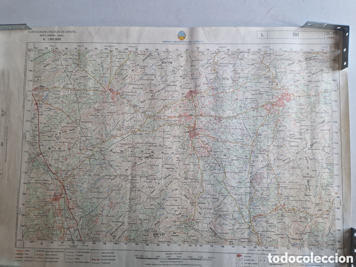 Mapas contempor&aacute;neos: Ibi, mapa militar a&ntilde;os 1980 - Foto 1
