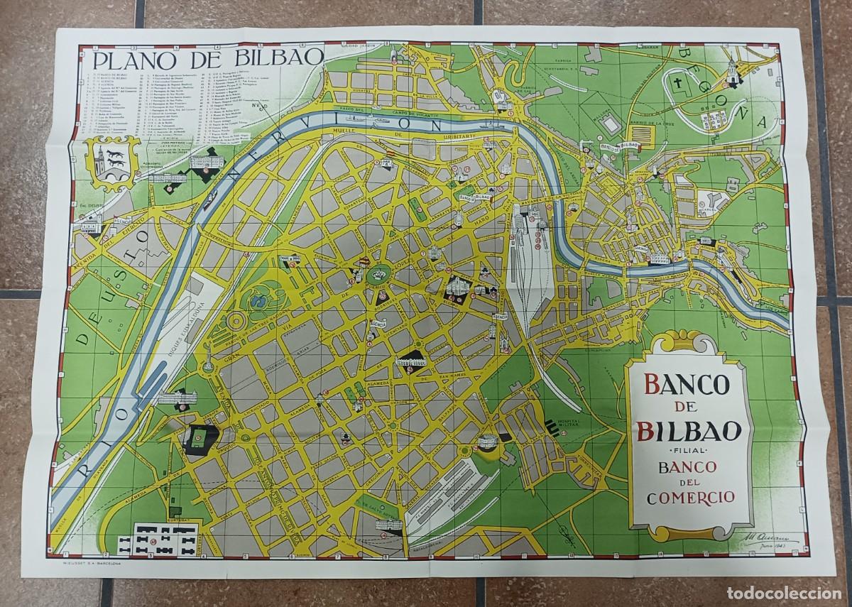 Mapas contempor&aacute;neos: PLANO DE BILBAO - BANCO DEL COMERCIO - 1945 - Foto 1