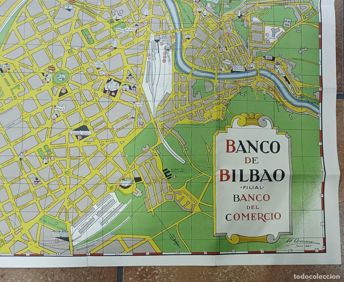 Mapas contempor&aacute;neos: PLANO DE BILBAO - BANCO DEL COMERCIO - 1945 - Foto 2