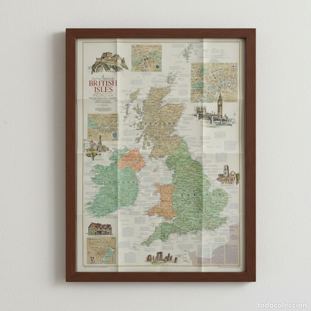 Mappe contemporanee: 1974 A TRAVELER'S MAP OF THE BRITISH ISLES - National Geographic - Historical & Cultural Heritage