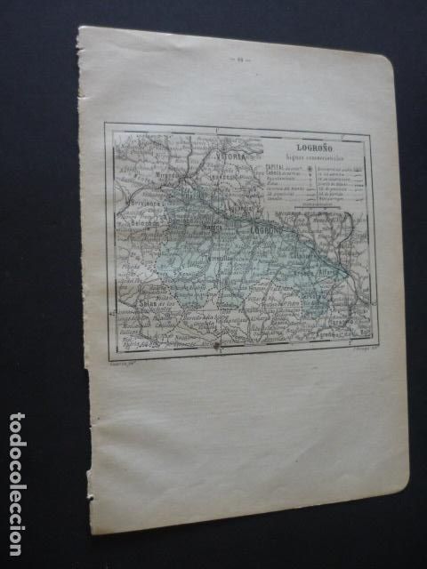 Contemporary maps: LOGRO&Ntilde;O ANTIGUO MAPA 1914 20 X 28 CM