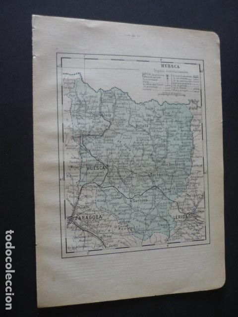 Zeitgen&ouml;ssische Karten: HUESCA ANTIGUO MAPA 1914 20 X 28 CM