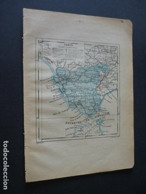 Contemporary maps: CADIZ ANTIGUO MAPA 1914 20 X 28 CM
