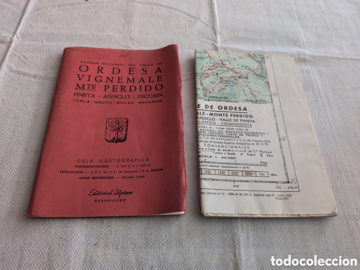 Mapas contempor&aacute;neos: GUIA CARTOGRAFICA, ORDESA - VIGNEMALE - MONTE PERDIDO.... EDITORIAL ALPINA 1977
