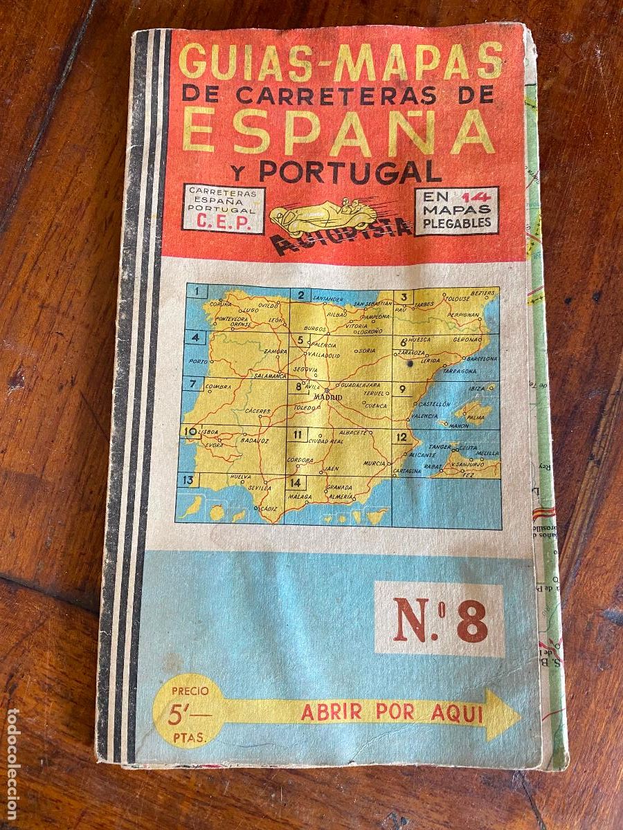 Mapas contempor&aacute;neos: GU&Iacute;AS-MAPAS DE CARRETERAS DE ESPA&Ntilde;A Y PORTUGAL N&ordm; 8 AUTOPISTA.