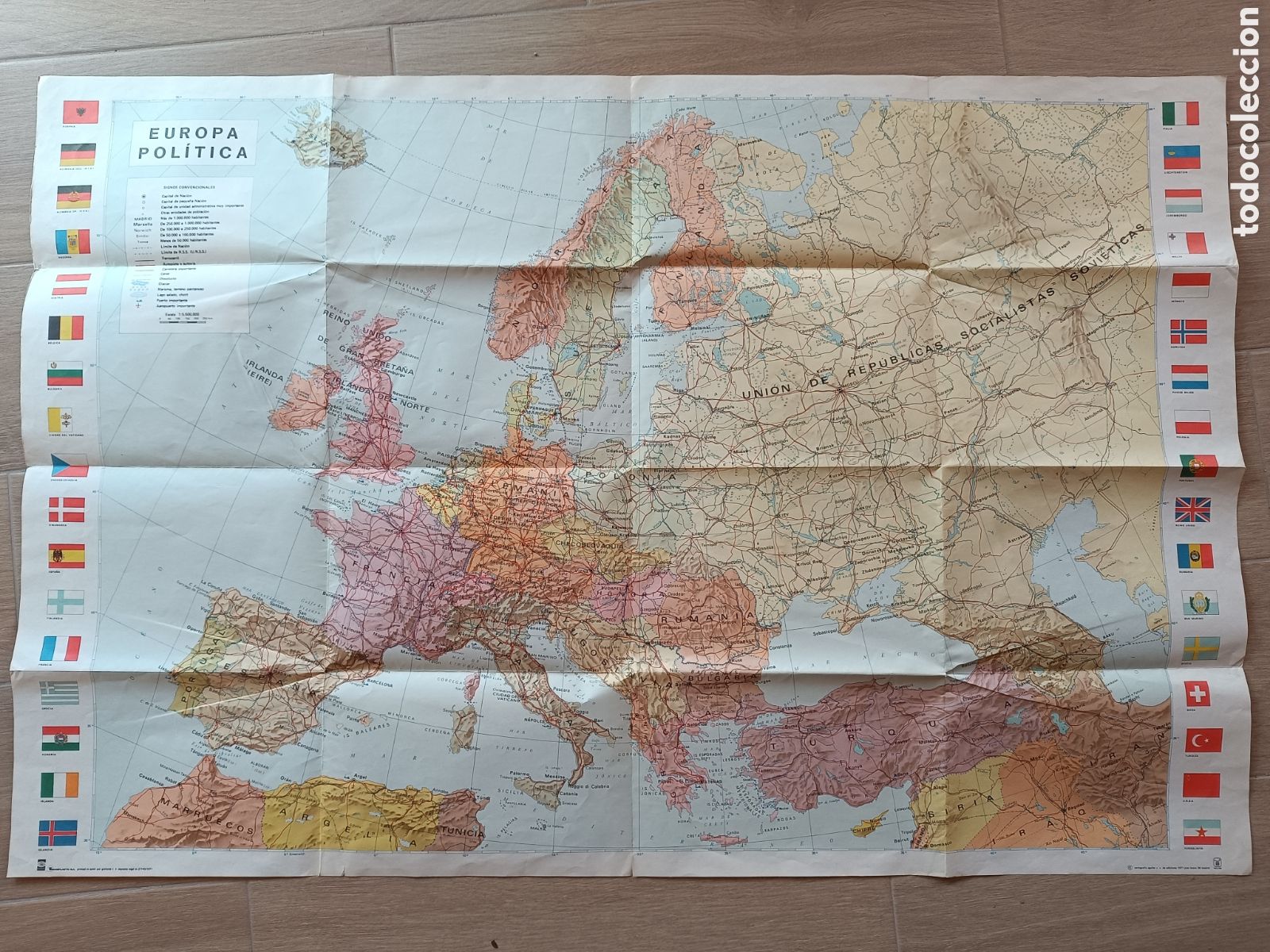 Zeitgen&ouml;ssische Karten: Mapa Europa Pol&iacute;tica. 1971. Ed. Aguilar.