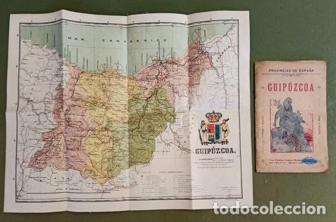 Mapas contempor&aacute;neos: GUIPUZCOA. Benito Ch&iacute;as y Carb&oacute;. Texto + Mapa color 46x37 entelado