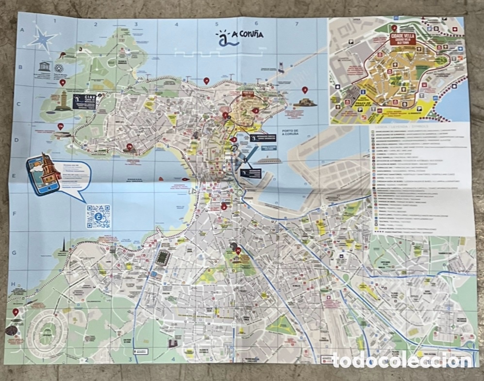 Mapas contempor&aacute;neos: Mapa. Plano Tur&iacute;stico. Concello da Coru&ntilde;a. 2018. - Foto 3
