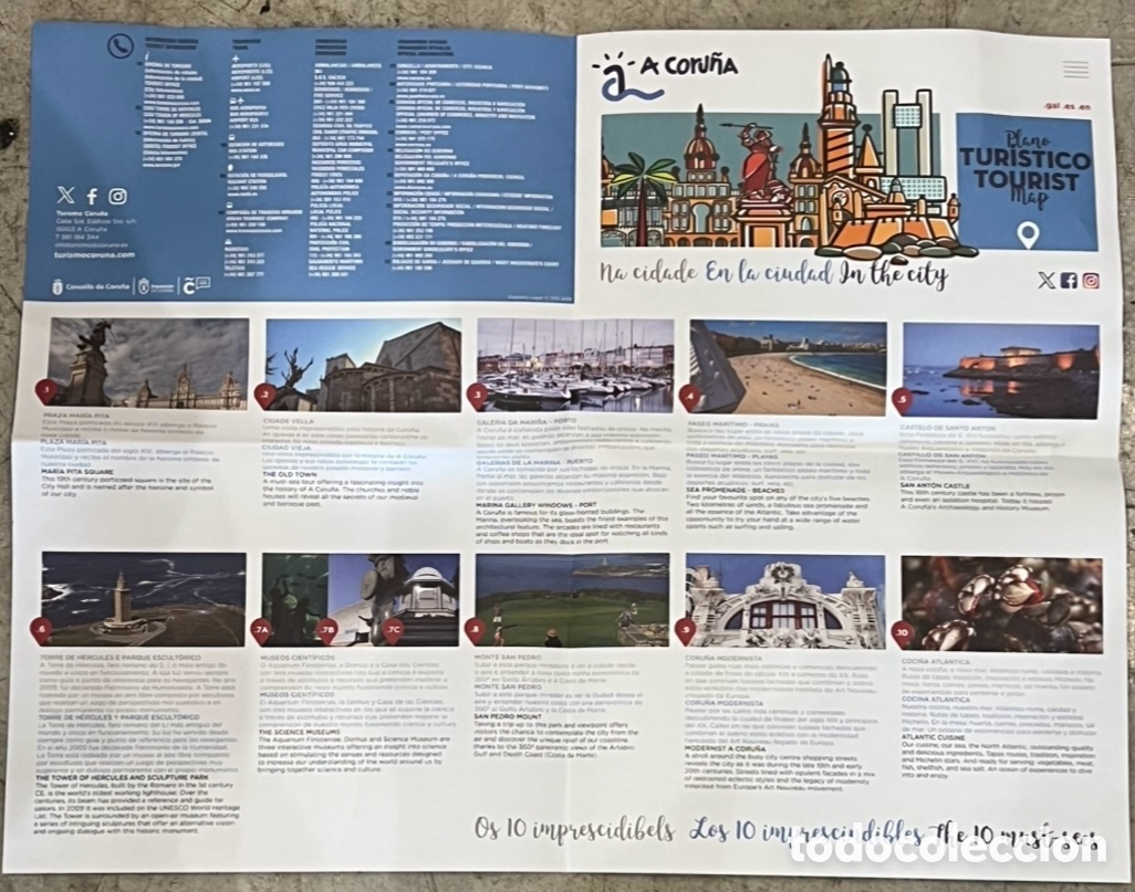 Mapas contempor&aacute;neos: Mapa. Plano Tur&iacute;stico. Concello da Coru&ntilde;a. 2018. - Foto 4