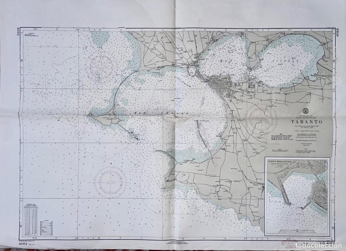 Zeitgen&ouml;ssische Karten: GRAN CARTA NAUTICA- PLANO- TARANTO- ITALIA- 1965 WASHINGTON