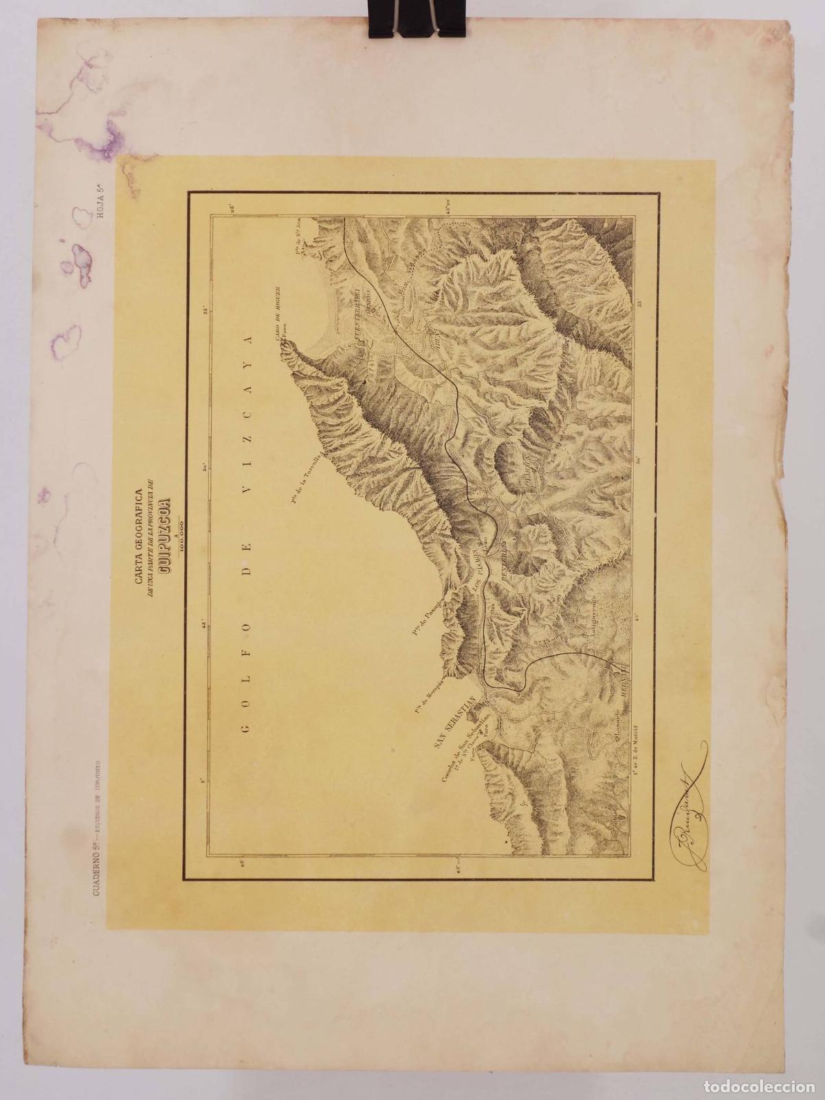 Mapas contempor&aacute;neos: LECCIONES DE DIBUJO TOPOGR&Aacute;FICO CUAD 5 HOJA 5. GUIPUZCOA 1:100.000 (Jos&eacute; M. De Riudavets). LITOGRAF&Iacute;
