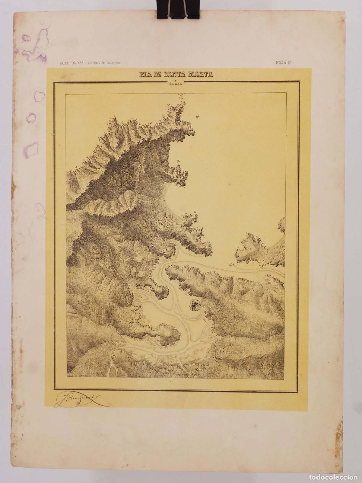 Mapas contempor&aacute;neos: LECCIONES DE DIBUJO TOPOGR&Aacute;FICO CUAD 5 HOJA 4. R&Iacute;A DE SANTA MARTA 1:50.000 (Jos&eacute; M. De Riudavets). L