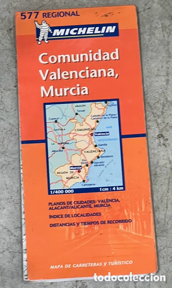Mapas contempor&aacute;neos: Mapa de Carreteras. MICHELIN 577. Comunidad Valenciana y Murcia. 2003.