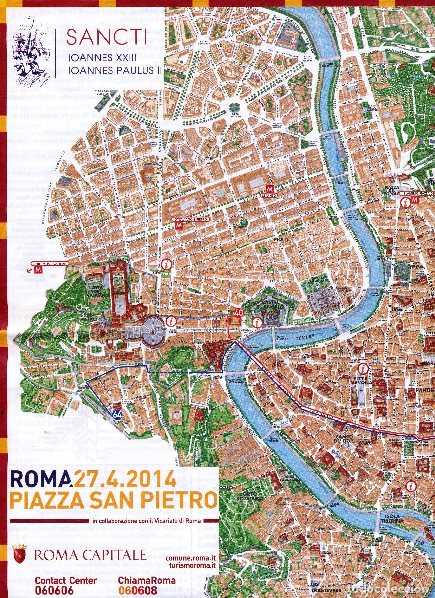 Mapas contempor&aacute;neos: Mapa conmemorativo 27 de abril de 2014 d&iacute;a de la canonizaci&oacute;n Juan XXIII y Juan Pablo II