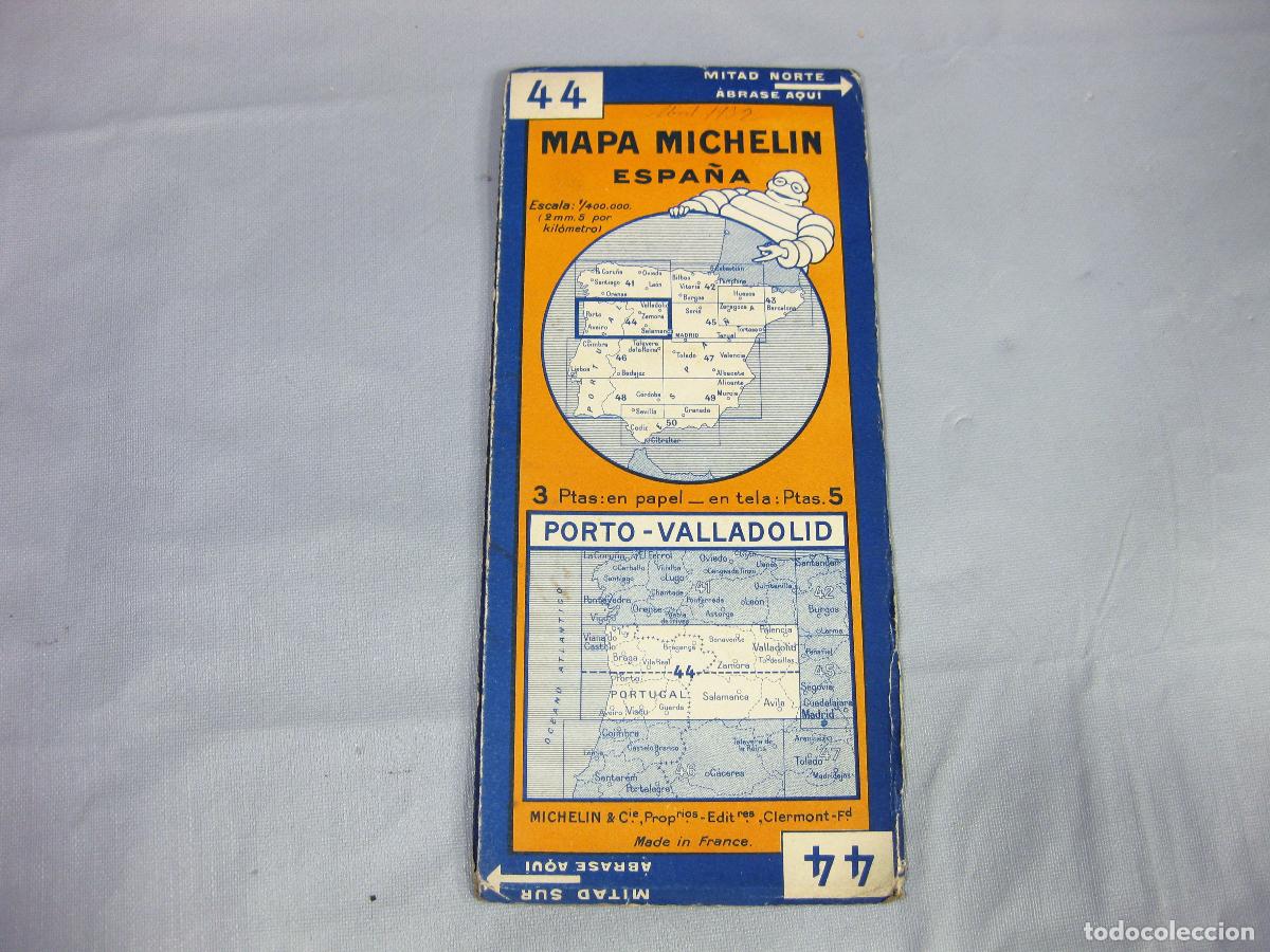 Mapas contempor&aacute;neos: ANTIGUO MAPA MICHELIN DE ESPA&Ntilde;A N&ordm; 44. PORTO VALLADOLID. A&Ntilde;OS 20 O 30