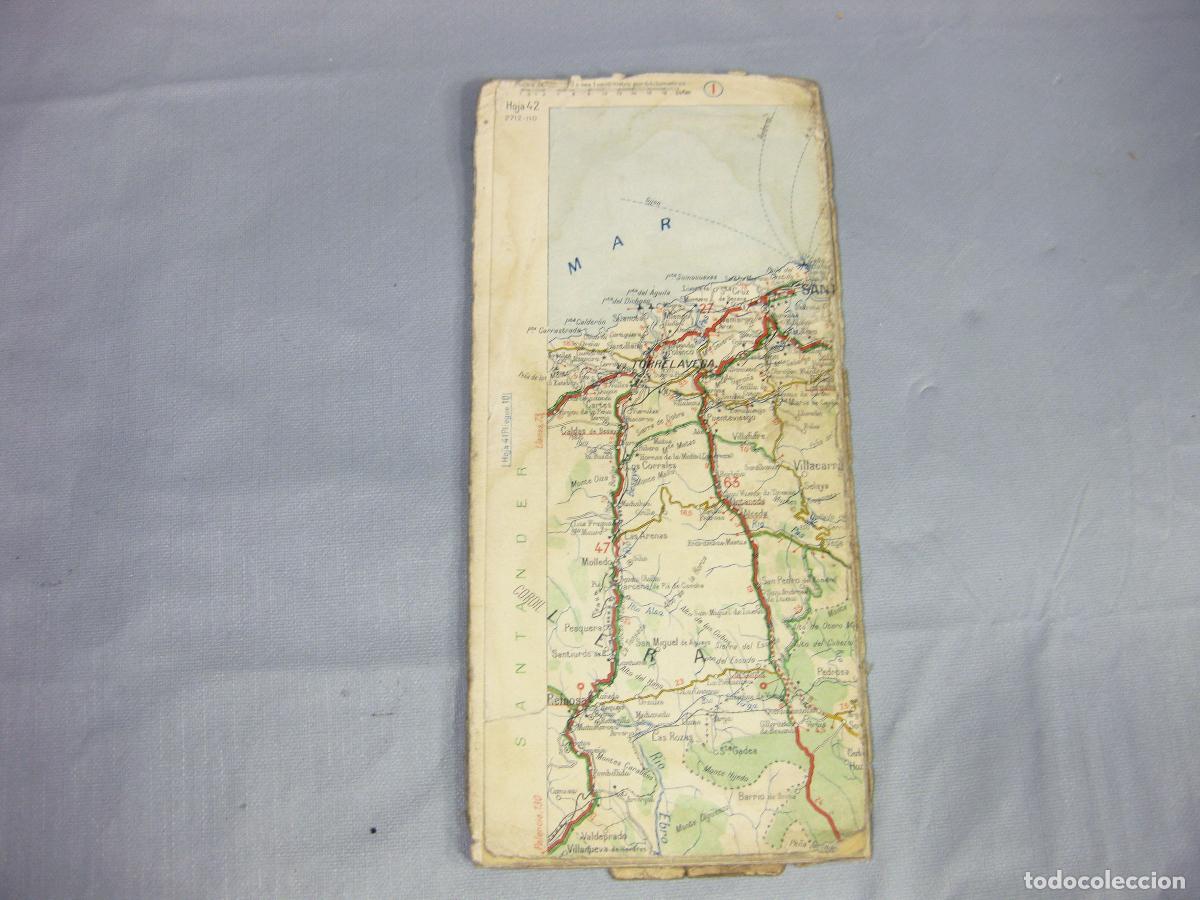 Mapas contempor&aacute;neos: ANTIGUO MAPA MICHELIN DE ESPA&Ntilde;A N&ordm; 42. BURGOS SAN SEBASTIAN. A&Ntilde;OS 20 O 30. ENTELADO
