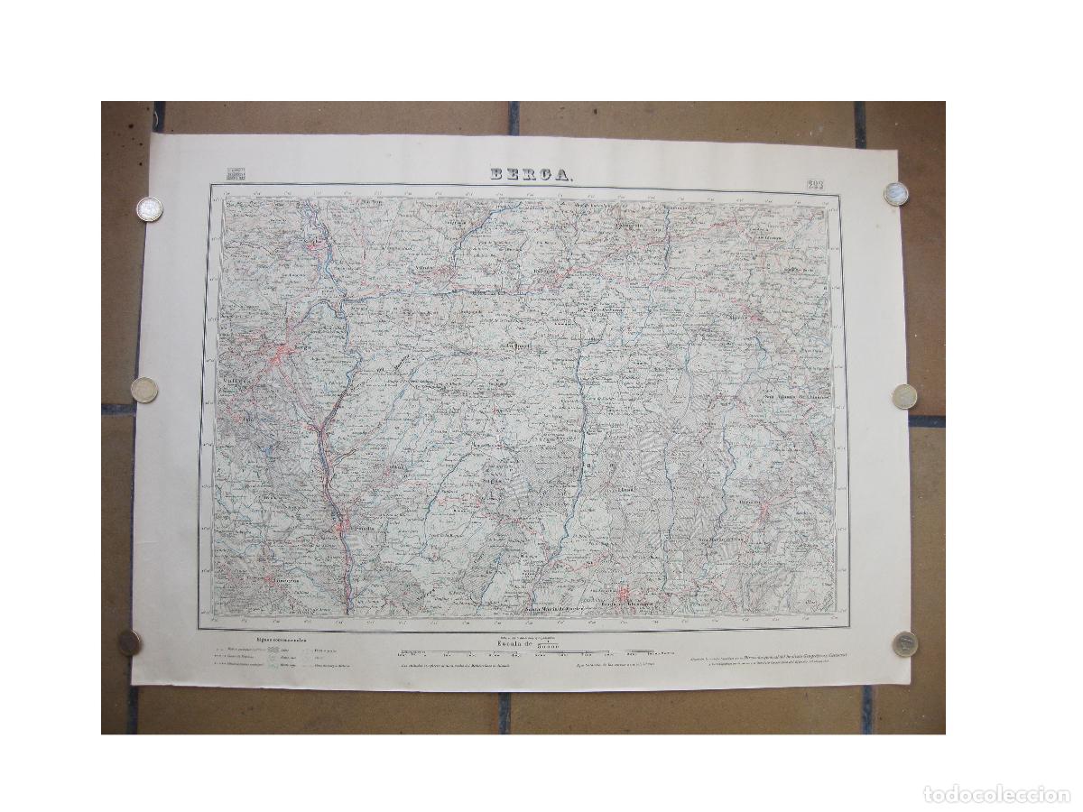 Mapas contempor&aacute;neos: MAPA DE BERGA 293. DIRECCI&Oacute;N DEL INSTITUTO GEOGR&Aacute;FICO Y CATASTRAL. 2&ordf; EDICI&Oacute;N DE 1951. BARCELONA