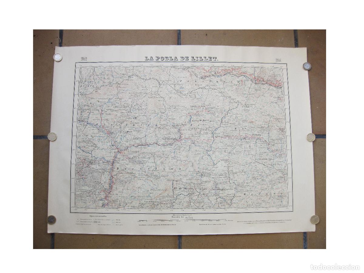 Mapas contempor&aacute;neos: MAPA DE LA POBLA DE LILLET 255. DIRECCI&Oacute;N DEL INSTITUTO GEOGR&Aacute;FICO Y CATASTRAL. 2&ordf; EDICI&Oacute;N DE 1951