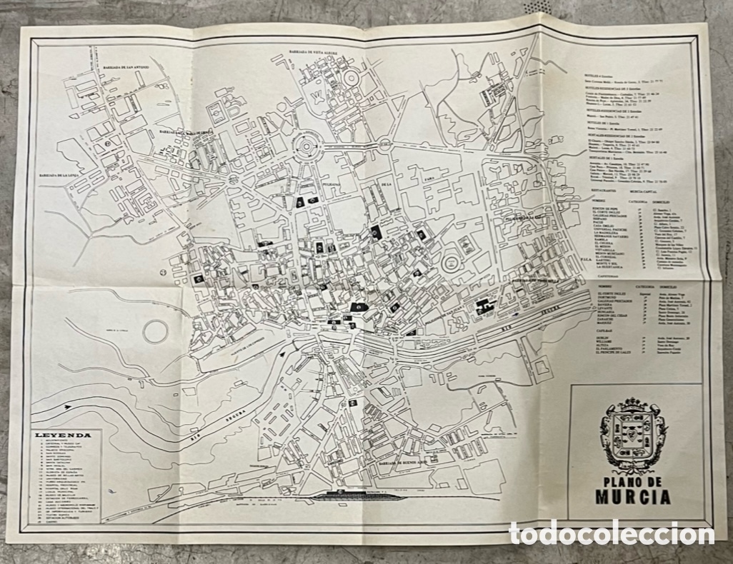 Mapas contempor&aacute;neos: Mapa. Plano de Murcia. A&ntilde;os 70.