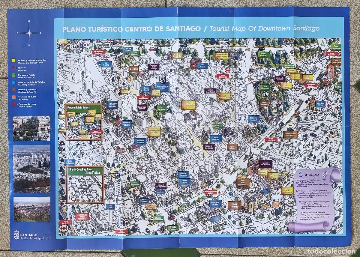 Mapas contempor&aacute;neos: PLANO TURISTICO DE SANTIAGO DE CHILE