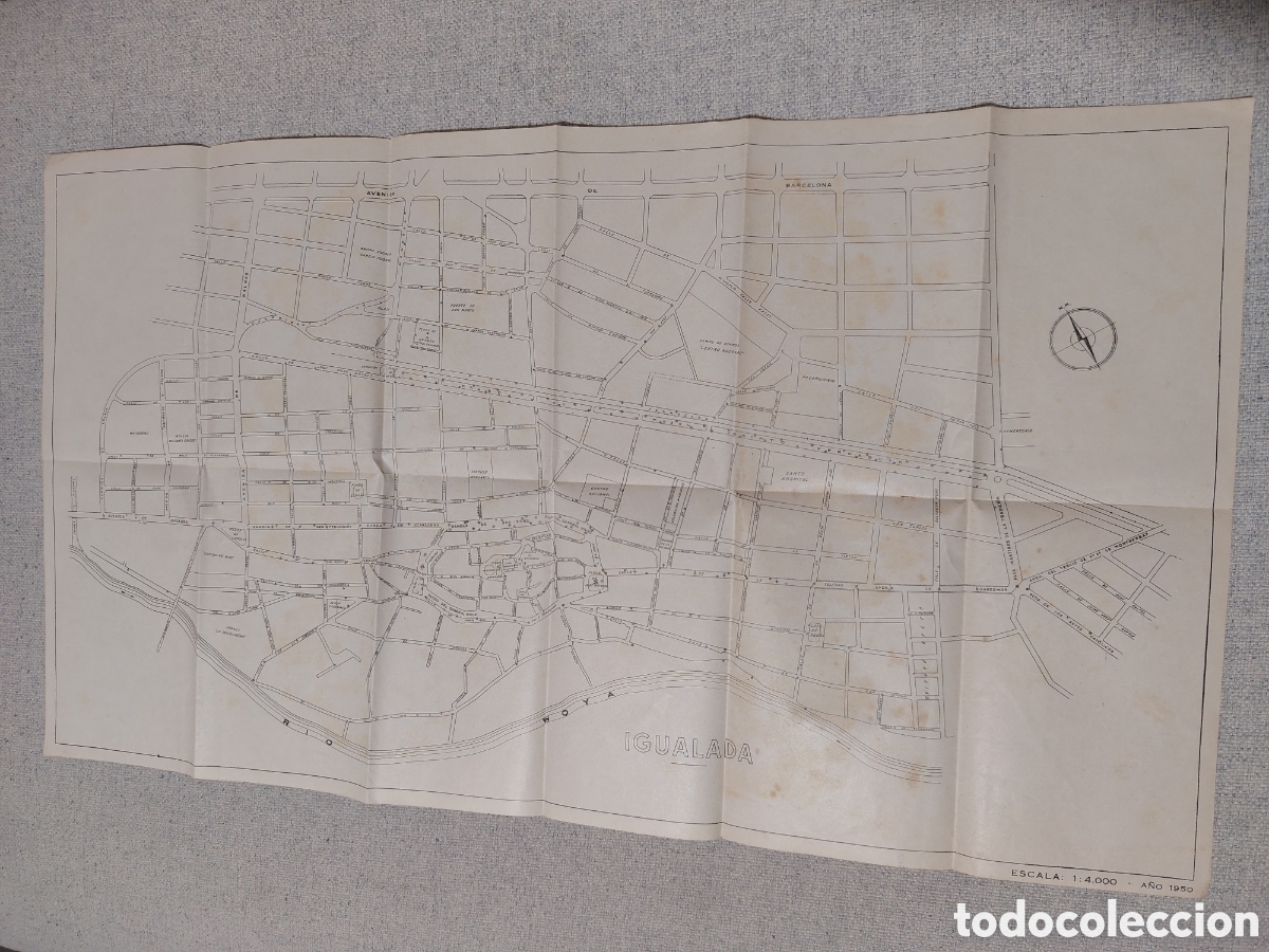 Mapas contempor&aacute;neos: Plano Igualada 1950. Catalunya