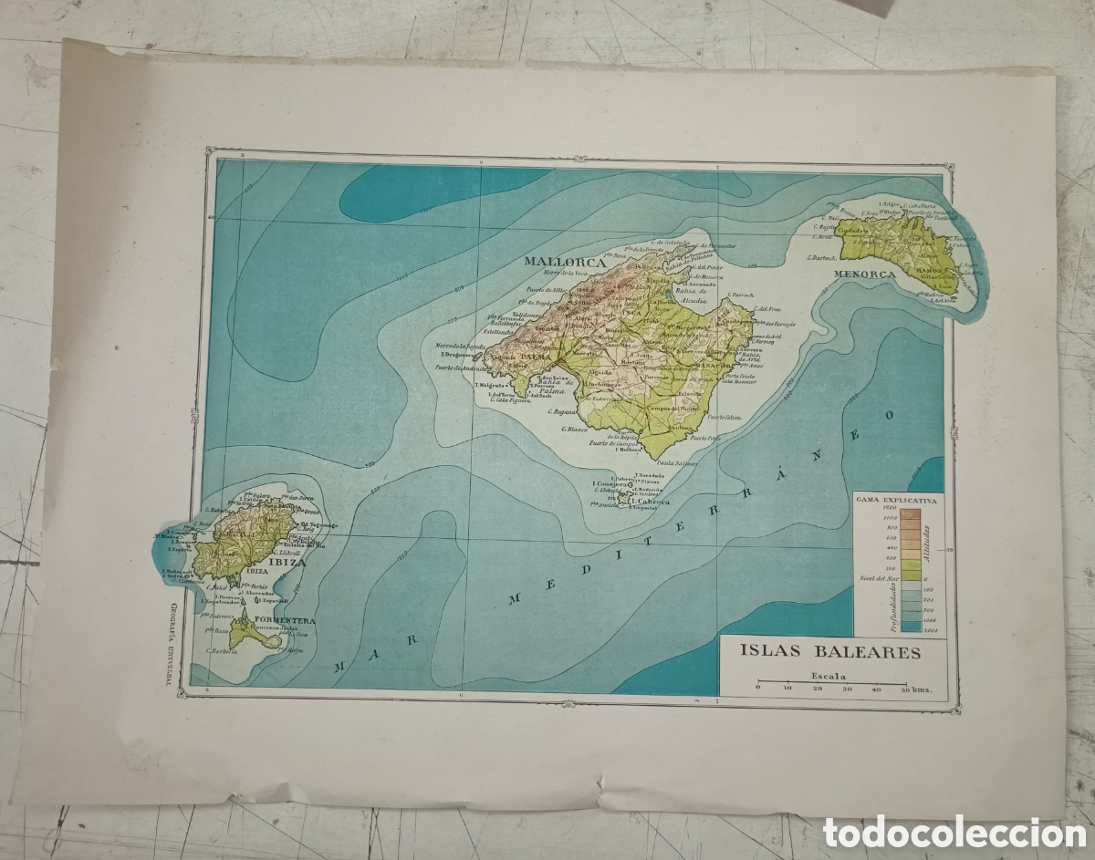 Mapas contempor&aacute;neos: Mapa de las islas Baleares