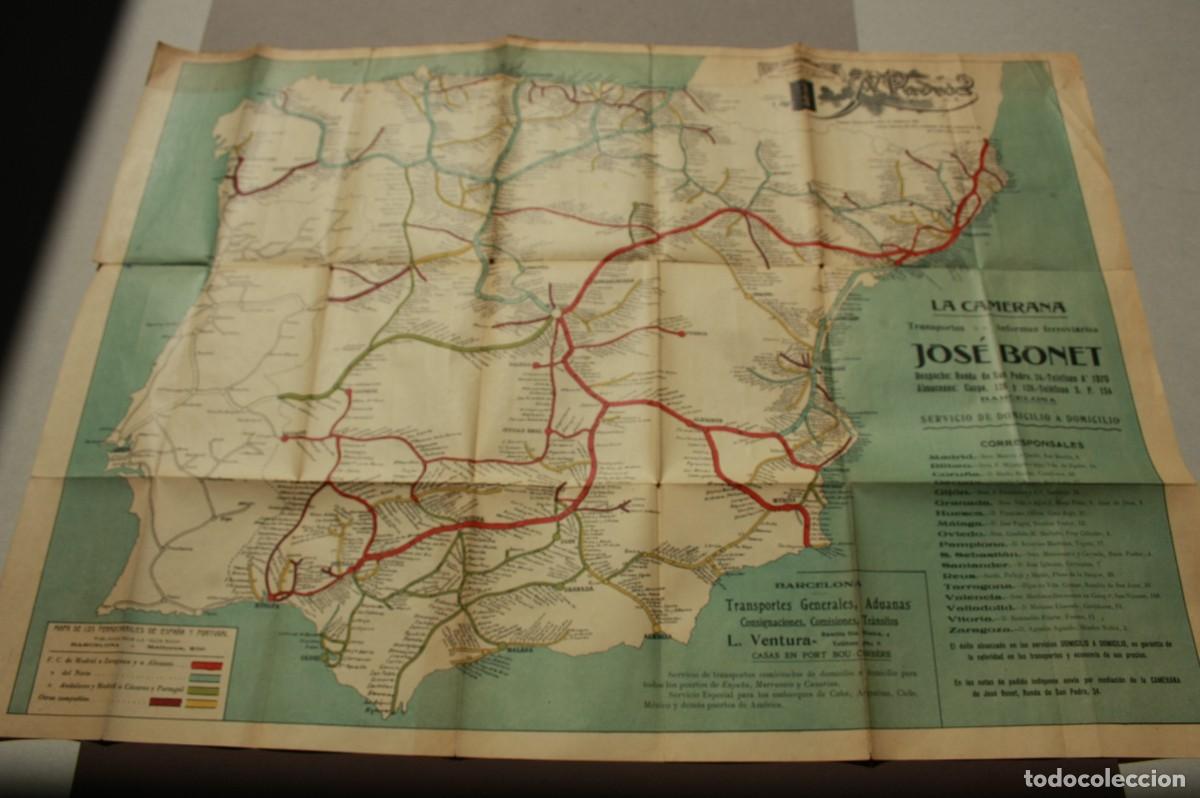 Mapas contempor&aacute;neos: MAPA DE LOS FERROCARRILES DE ESPA&Ntilde;A Y PORTUGAL, &rdquo;GU&Iacute;A RICH&rdquo; 1910