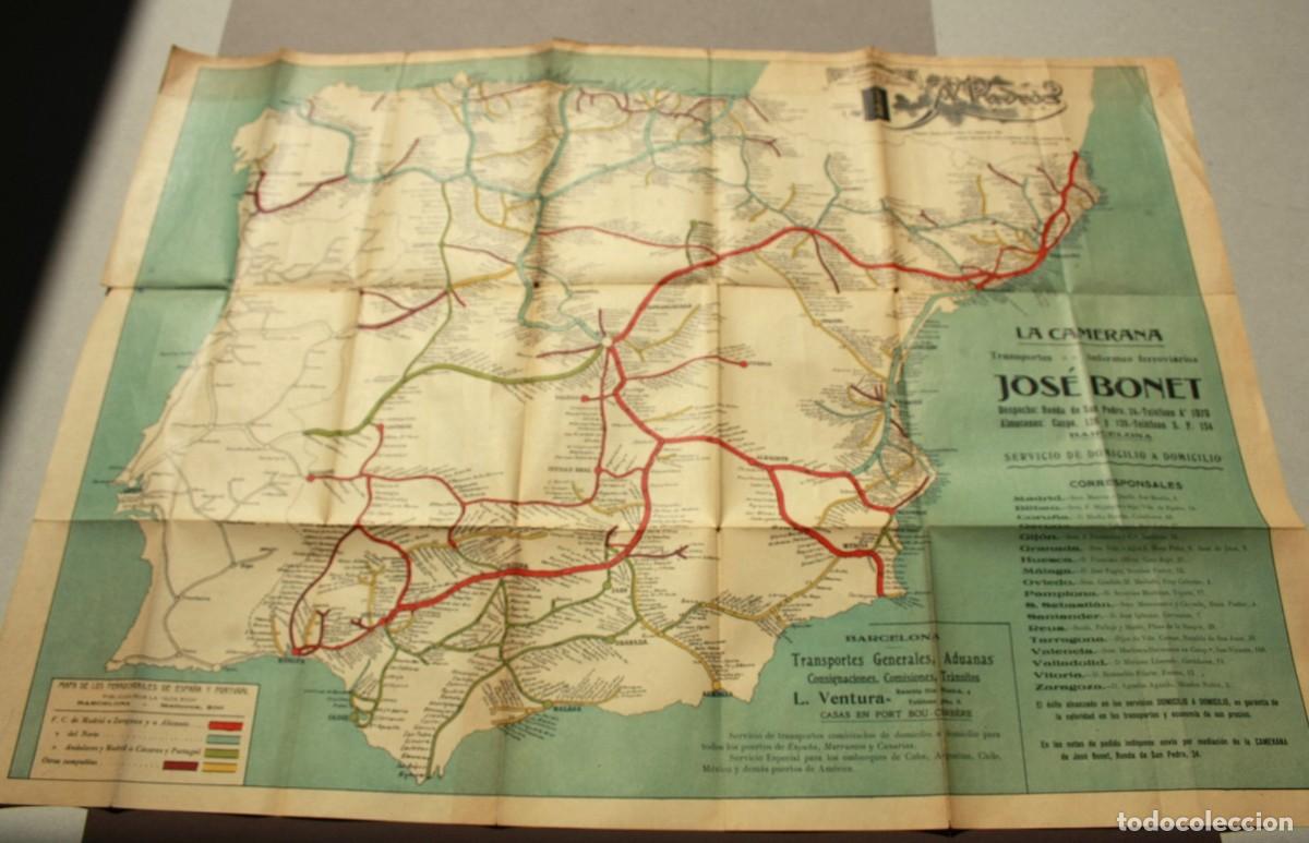 Mapas contempor&aacute;neos: MAPA DE LOS FERROCARRILES DE ESPA&Ntilde;A Y PORTUGAL, &rdquo;GU&Iacute;A RICH&rdquo; 1910