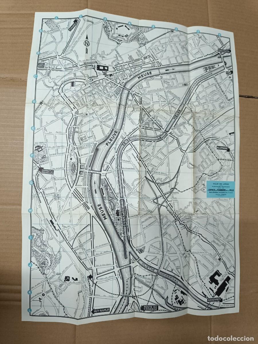 Mapas contempor&aacute;neos: ANTIGUO PLANO MAPA DE LIEJA, LIEGE, BELGICA, BELGIQUE, A&Ntilde;OS 50 -P24