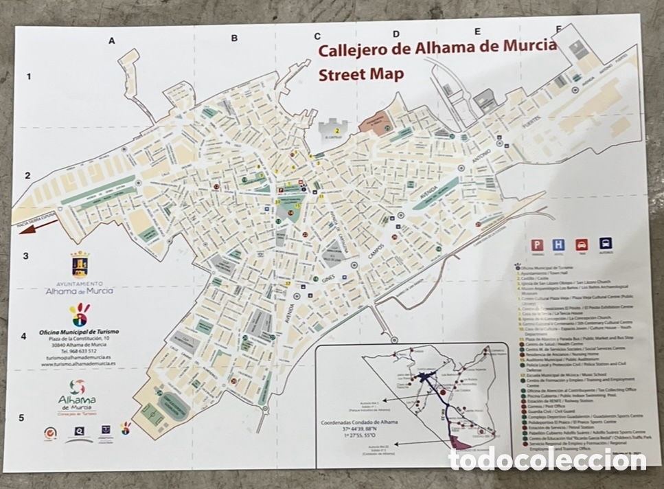 Mapas contempor&aacute;neos: Mapa. Callejero Alhama de Murcia. Murcia. 2021.