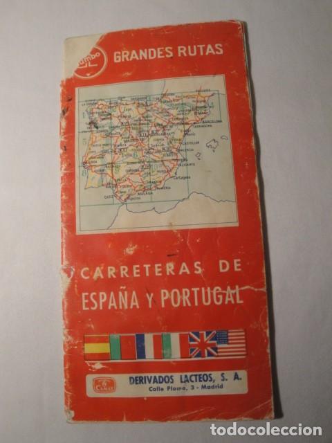 Mapas contempor&aacute;neos: Carreteras de Espa&ntilde;a y Portugal. A&ntilde;o 1960. Grafiplas, S.A. de Madrid