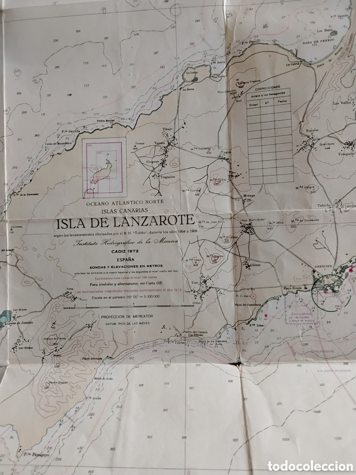 Mapas contempor&aacute;neos: CARTA N&Aacute;UTICA DE LA ISLA DE LANZAROTE